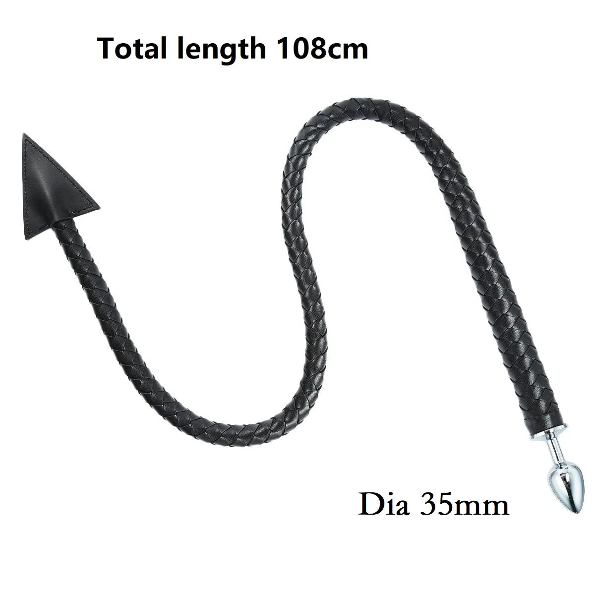 Leather Long Butt Plug Tail Anal Beads Slave Horse Whip Plug Cosplay Flogger Flapper Anus Stimulator Erotic Unisex Woman