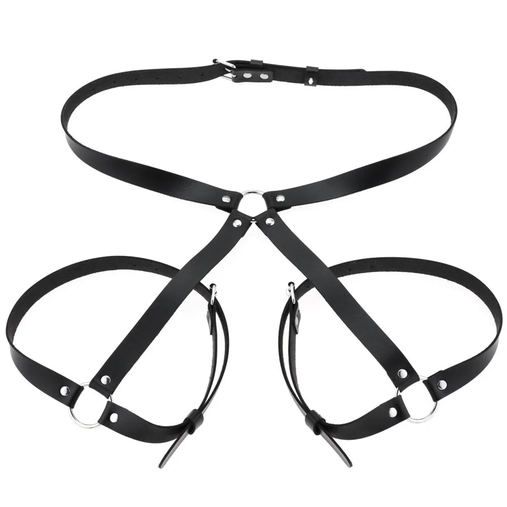 Punk Pu Leather Body Chains Belt Jewelry Harness Women Sexy Chest Harness Belt Bondage Body Jewelry Suspender for Women Gothic